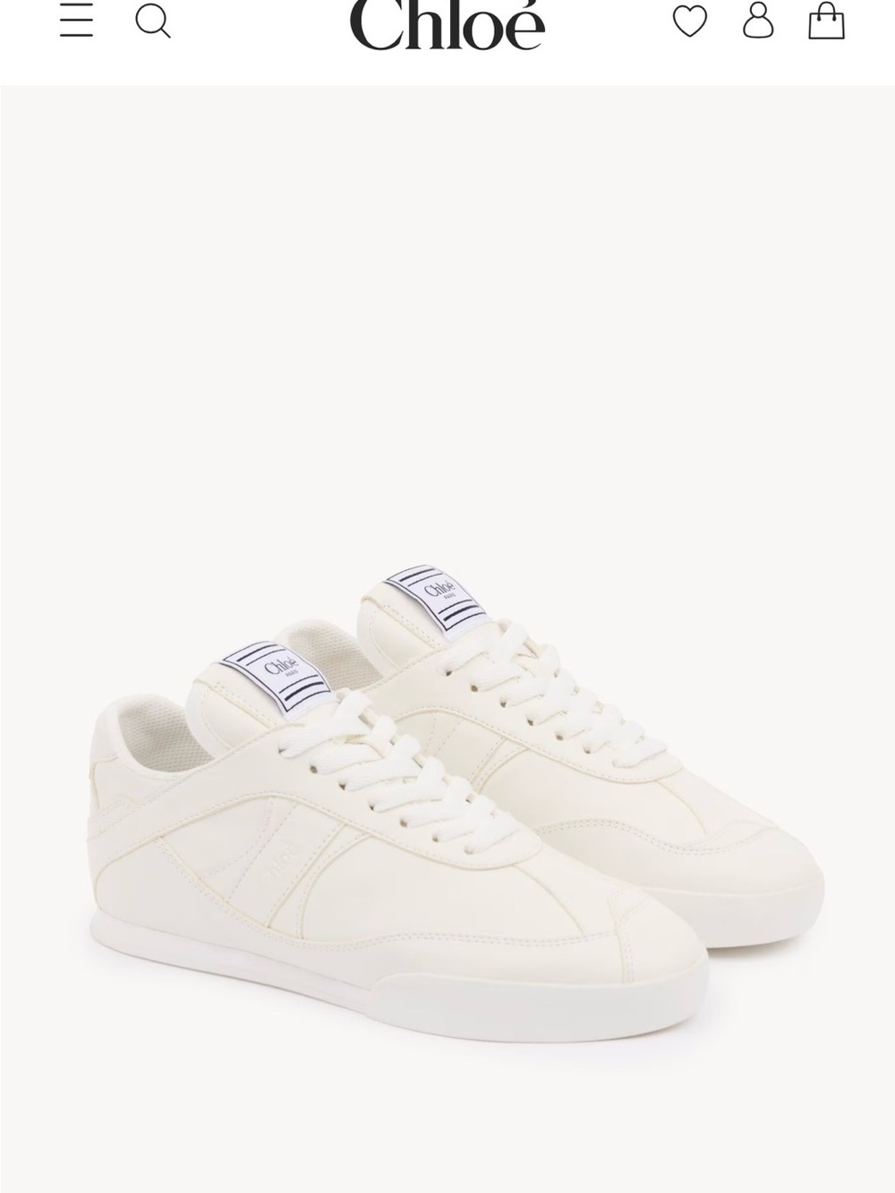 Chloé Cream White Low-Top Sneakers